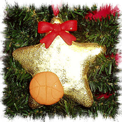 BASKETBALL RESIN STAR ORNAMENT