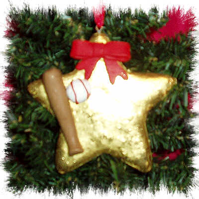 BASEBALL RESIN STAR ORNAMENT