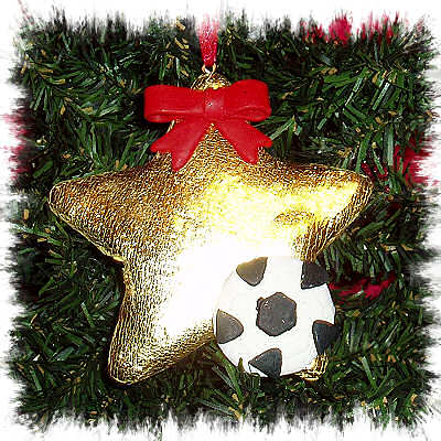 SOCCER RESIN STAR ORNAMENT