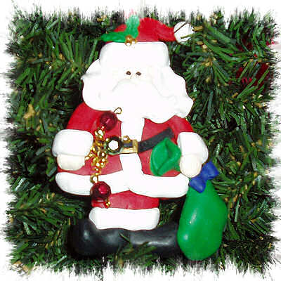 HO, HO, RESIN SANTA ORNAMENT