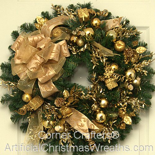 GOLDEN SPLENDOR CHRISTMAS WREATH